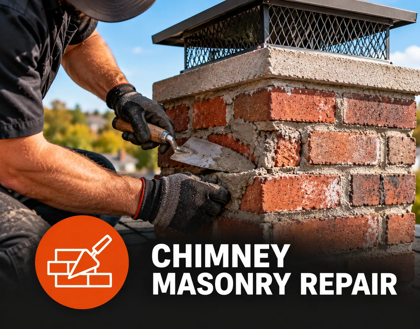 Chimney masonry repair in Ottawa restoring weathered brick and mortar joints
